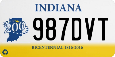 IN license plate 987DVT