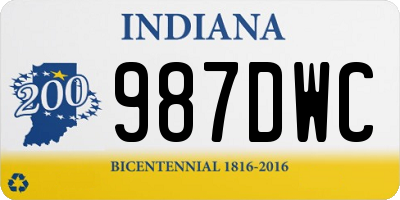 IN license plate 987DWC