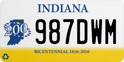 IN license plate 987DWM