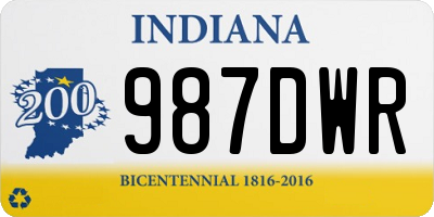 IN license plate 987DWR