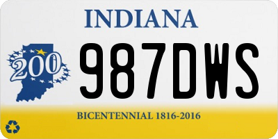 IN license plate 987DWS