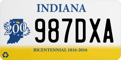 IN license plate 987DXA
