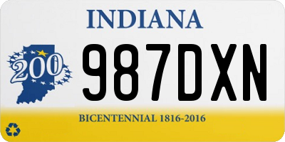 IN license plate 987DXN