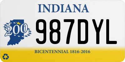 IN license plate 987DYL