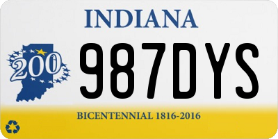 IN license plate 987DYS