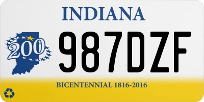 IN license plate 987DZF