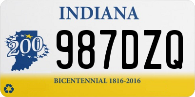 IN license plate 987DZQ