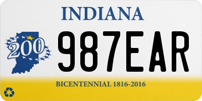 IN license plate 987EAR