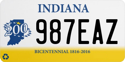 IN license plate 987EAZ