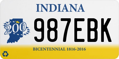 IN license plate 987EBK