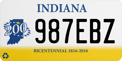 IN license plate 987EBZ