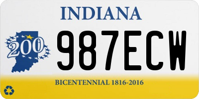 IN license plate 987ECW