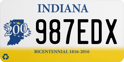 IN license plate 987EDX