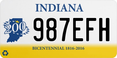 IN license plate 987EFH