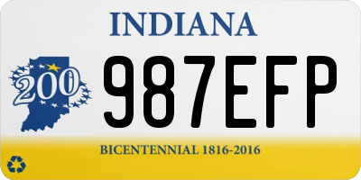 IN license plate 987EFP