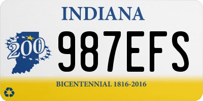 IN license plate 987EFS