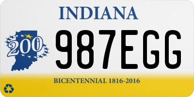 IN license plate 987EGG