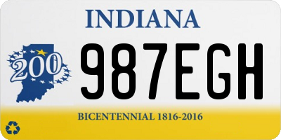 IN license plate 987EGH