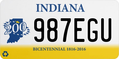 IN license plate 987EGU