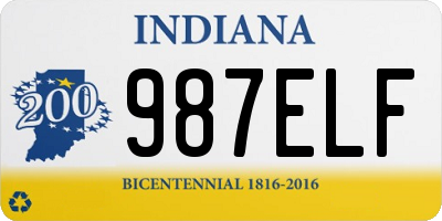 IN license plate 987ELF