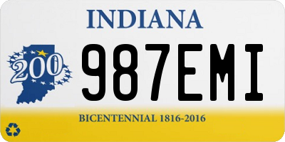 IN license plate 987EMI