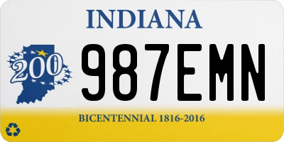 IN license plate 987EMN