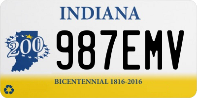 IN license plate 987EMV