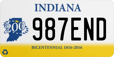 IN license plate 987END