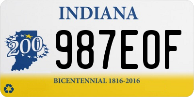 IN license plate 987EOF