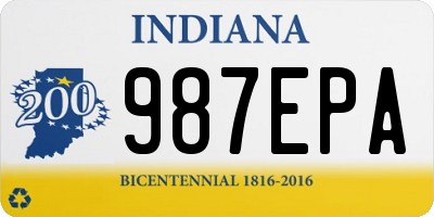 IN license plate 987EPA