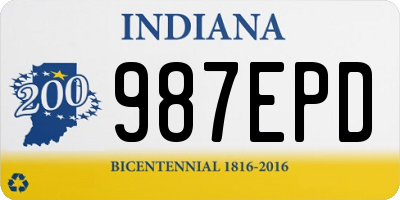 IN license plate 987EPD