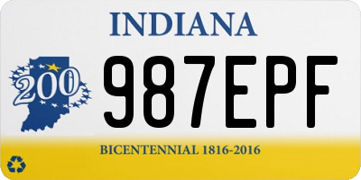 IN license plate 987EPF