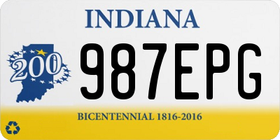 IN license plate 987EPG