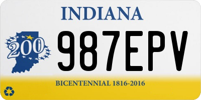 IN license plate 987EPV