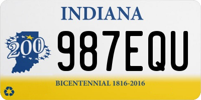 IN license plate 987EQU