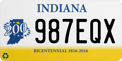 IN license plate 987EQX