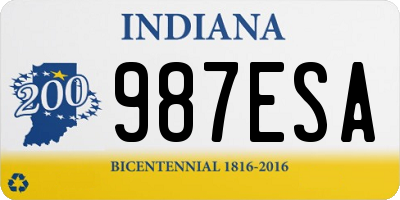 IN license plate 987ESA