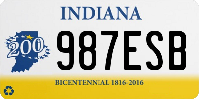 IN license plate 987ESB