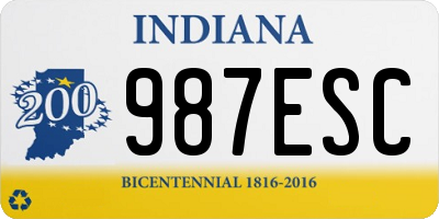 IN license plate 987ESC