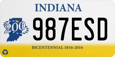 IN license plate 987ESD