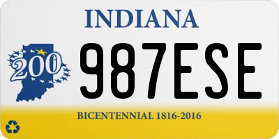 IN license plate 987ESE