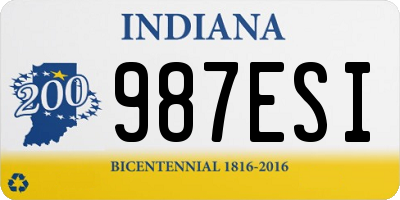 IN license plate 987ESI