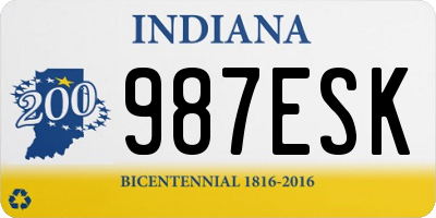 IN license plate 987ESK