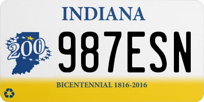 IN license plate 987ESN