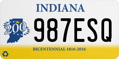 IN license plate 987ESQ