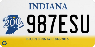 IN license plate 987ESU