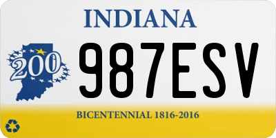 IN license plate 987ESV