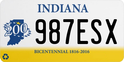 IN license plate 987ESX