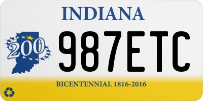 IN license plate 987ETC