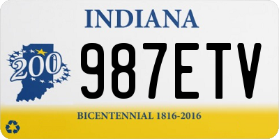 IN license plate 987ETV